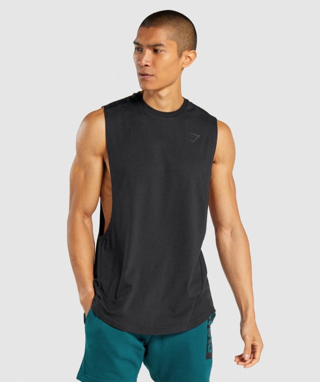 Camiseta Tirantes Gymshark Bold Drop Arm Negras | N121ijzT8lg