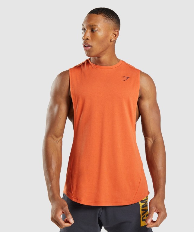 Camiseta Tirantes Gymshark Bold Drop Arm Naranjas | YrwupPg2Mj7