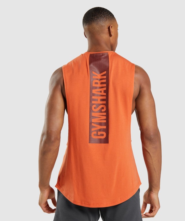 Camiseta Tirantes Gymshark Bold Drop Arm Naranjas | YrwupPg2Mj7