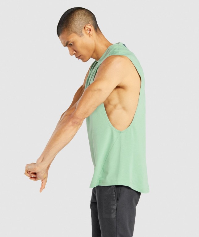 Camiseta Tirantes Gymshark Bold Drop Arm Verde | rxh7IEzL5jA