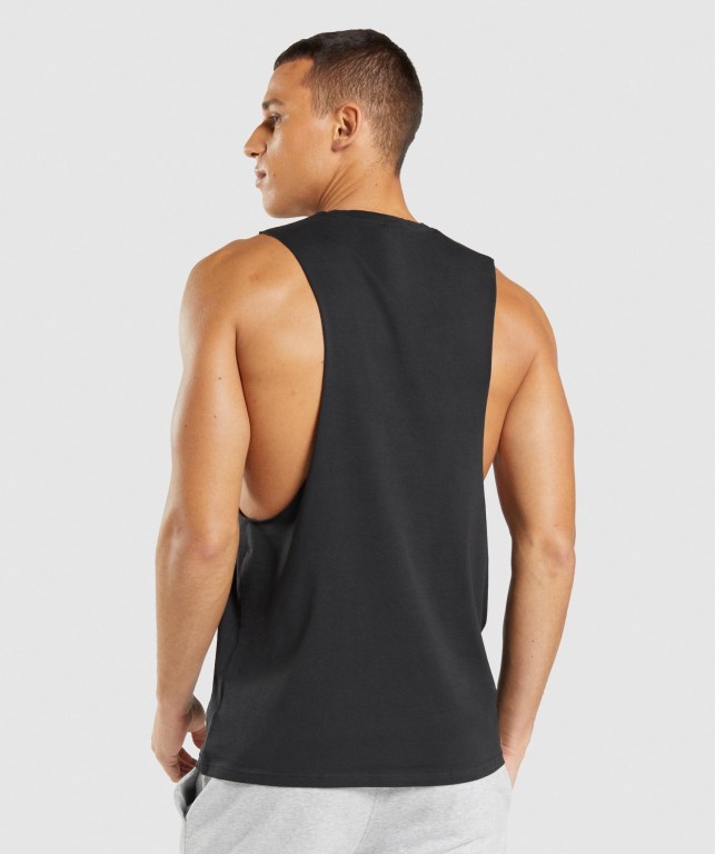 Camiseta Tirantes Gymshark Central Drop Arm Negras | SZTMGu2bOiR