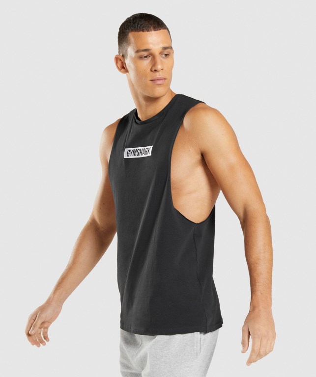 Camiseta Tirantes Gymshark Central Drop Arm Negras | SZTMGu2bOiR