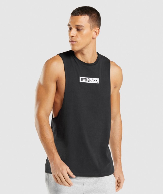 Camiseta Tirantes Gymshark Central Drop Arm Negras | SZTMGu2bOiR