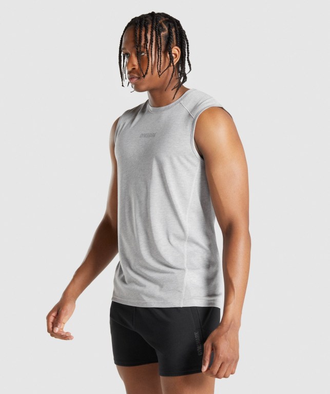 Camiseta Tirantes Gymshark Chalk Gris Claro | OrJVxmnqimb