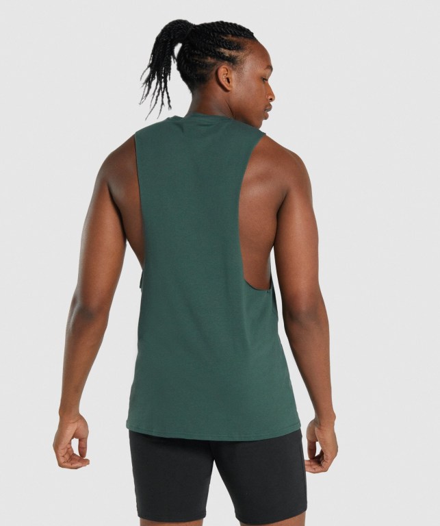 Camiseta Tirantes Gymshark Critical 2.0 Drop Arm Verde Oscuro | 2XmFhVPfsuW