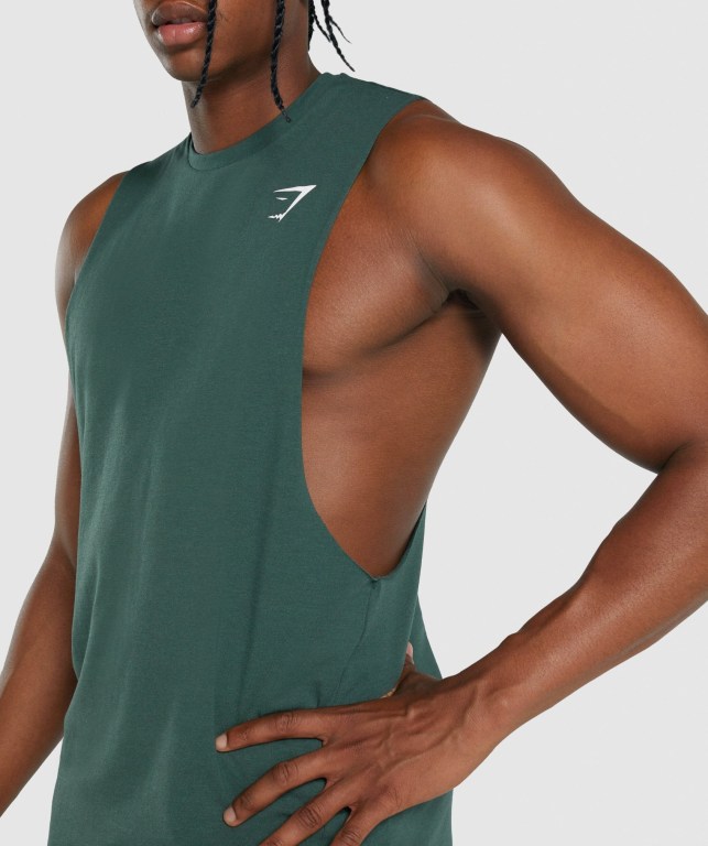 Camiseta Tirantes Gymshark Critical 2.0 Drop Arm Verde Oscuro | 2XmFhVPfsuW