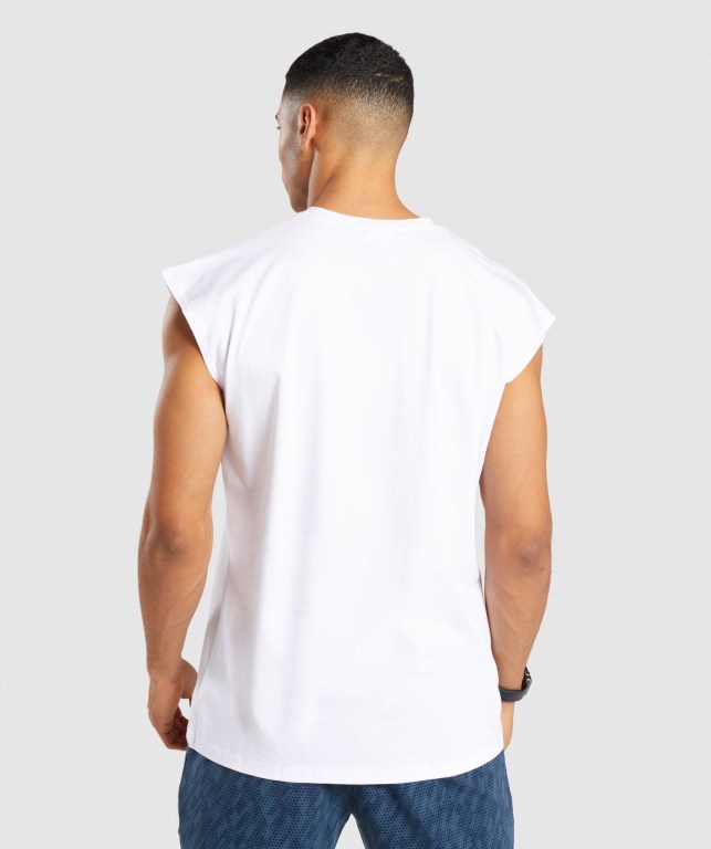 Camiseta Tirantes Gymshark Critical Cut Off Sin Manga Blancas | kjRl1dTGyNV