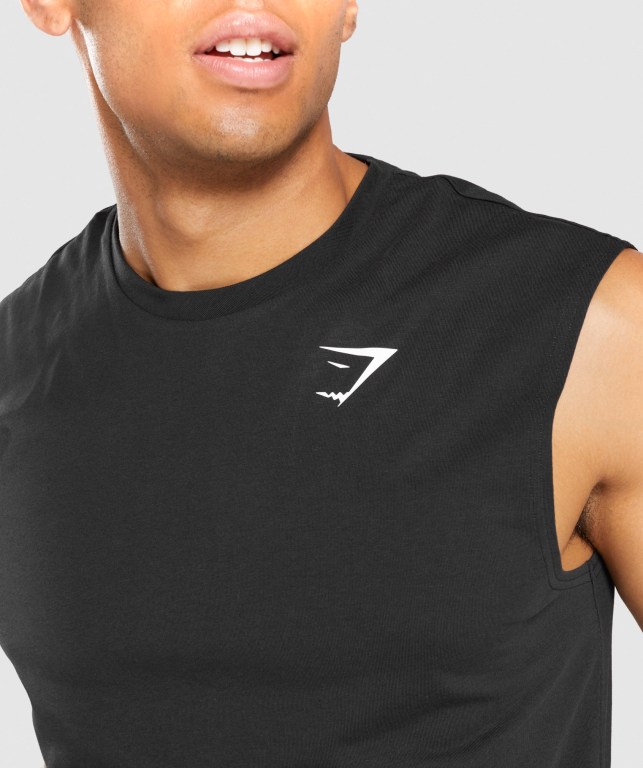 Camiseta Tirantes Gymshark Critical Sin Manga Negras | Cxs2FCCEooj