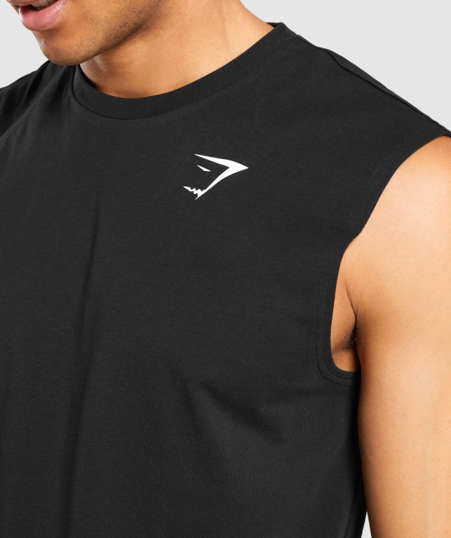 Camiseta Tirantes Gymshark Critical Sin Manga Negras | Cxs2FCCEooj