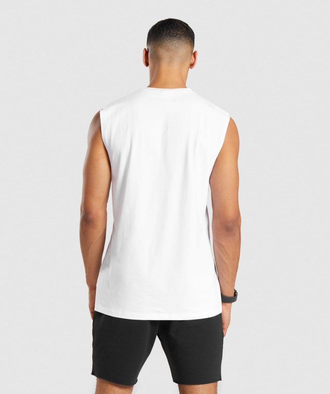 Camiseta Tirantes Gymshark Critical Sin Manga Blancas | QStD1bXd3b4