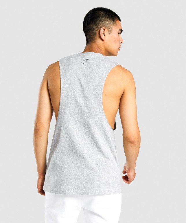 Camiseta Tirantes Gymshark GSLC Collegiate Drop Arm Gris Claro | 6mS8x739j12