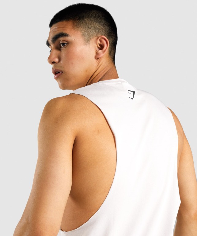 Camiseta Tirantes Gymshark GSLC Collegiate Drop Arm Creme | hNP2mAyYGix