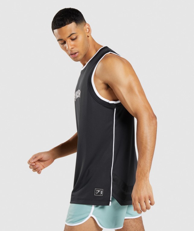 Camiseta Tirantes Gymshark Recess Basketball Negras Blancas | IJcyA7nbHub