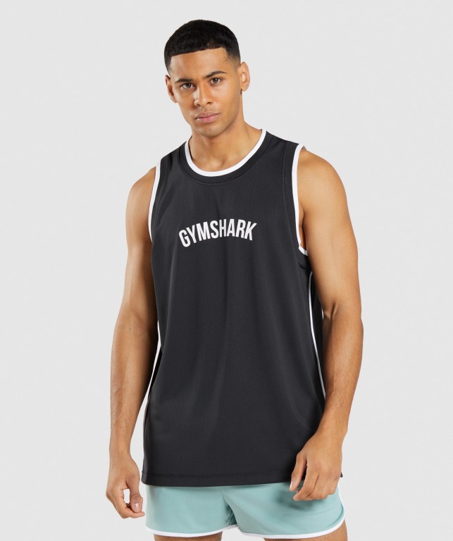 Camiseta Tirantes Gymshark Recess Basketball Negras Blancas | IJcyA7nbHub