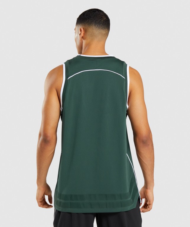 Camiseta Tirantes Gymshark Recess Basketball Obsidian Verde Blancas | ZGuZWkAgpkX