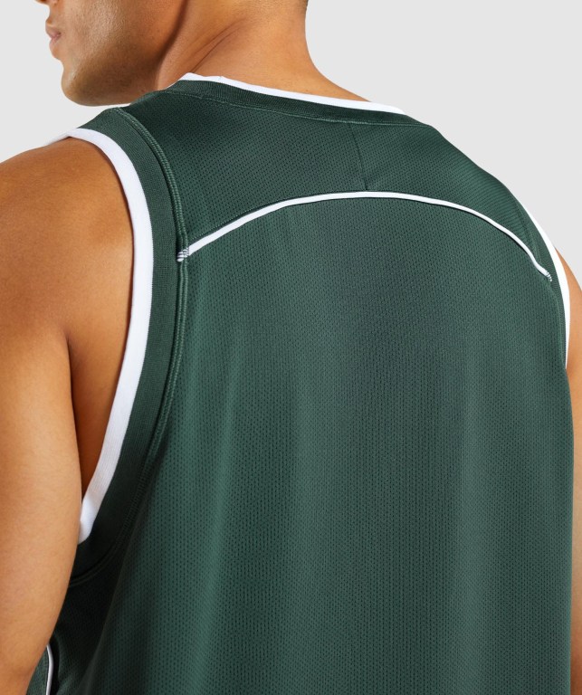 Camiseta Tirantes Gymshark Recess Basketball Obsidian Verde Blancas | ZGuZWkAgpkX