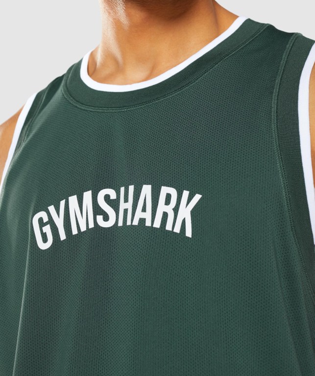 Camiseta Tirantes Gymshark Recess Basketball Obsidian Verde Blancas | ZGuZWkAgpkX