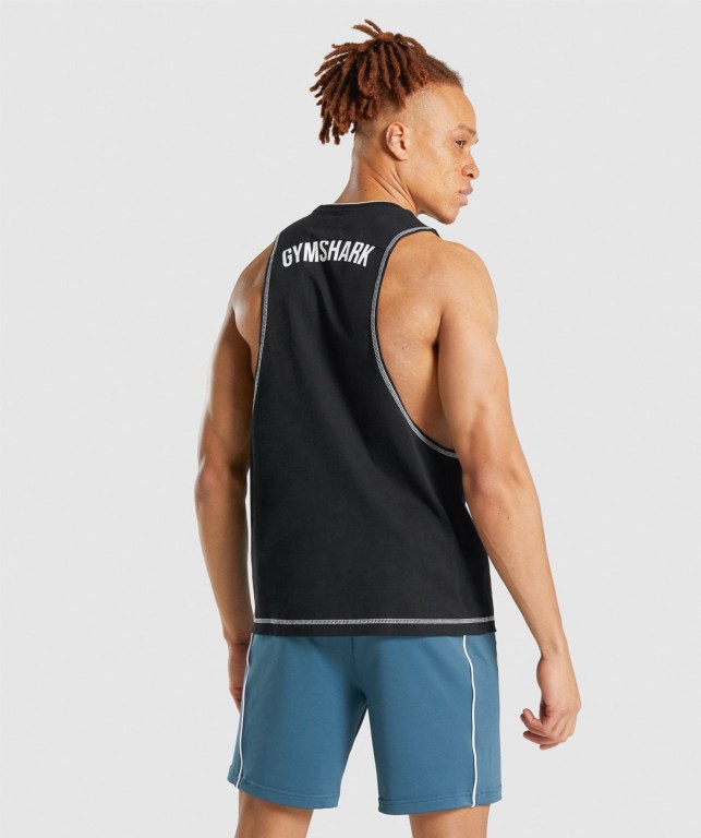 Camiseta Tirantes Gymshark Recess Negras | hKgVCYvfumD