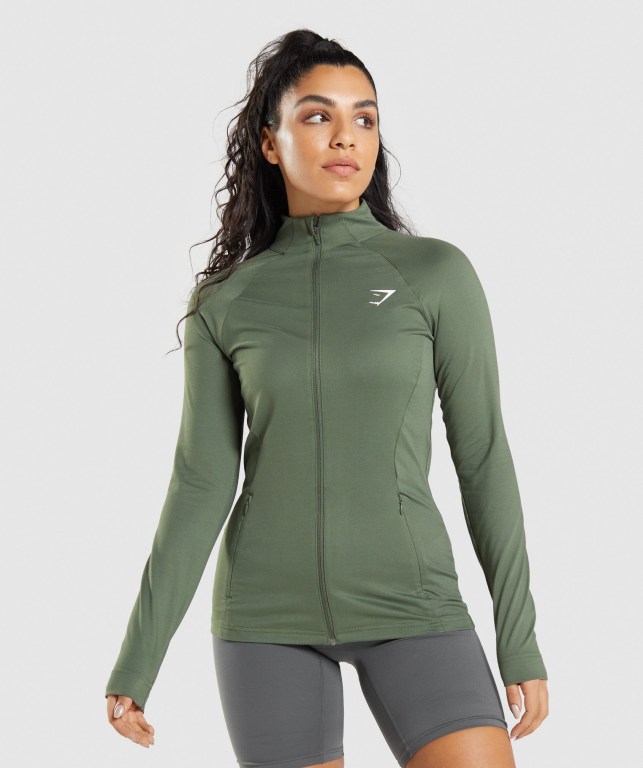 Chaquetas Gymshark Entrenamiento Jacket Verde Oliva | Wl2ZJPhjp8Z