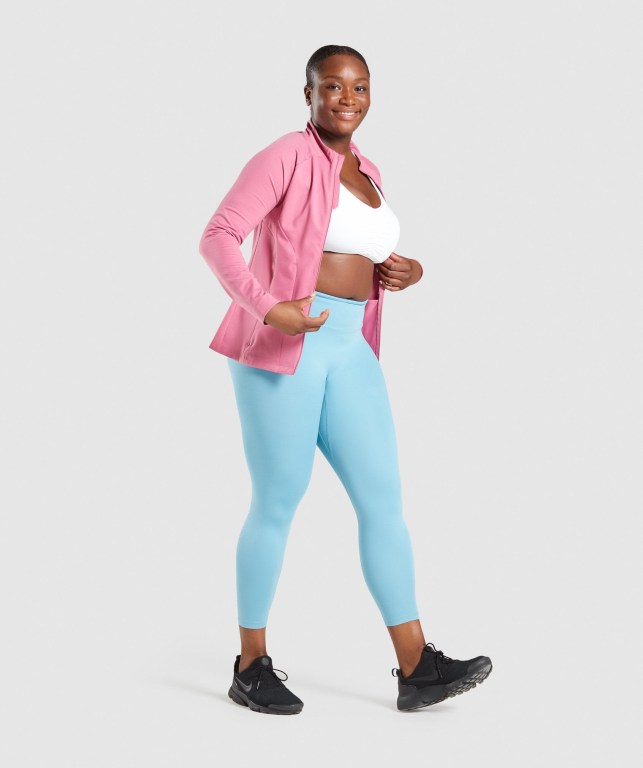 Chaquetas Gymshark Entrenamiento Zip Up Jacket Rosas | 7huzC5mOusp