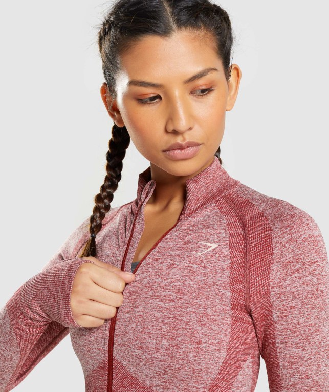 Chaquetas Gymshark Flex Zip Through Jacket Burdeos | xVBIAQkYZcZ