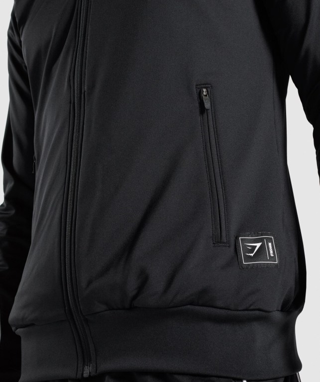 Chaquetas Gymshark Recess Full Zip Pista Jacket Negras | TXrtBDhqUy1