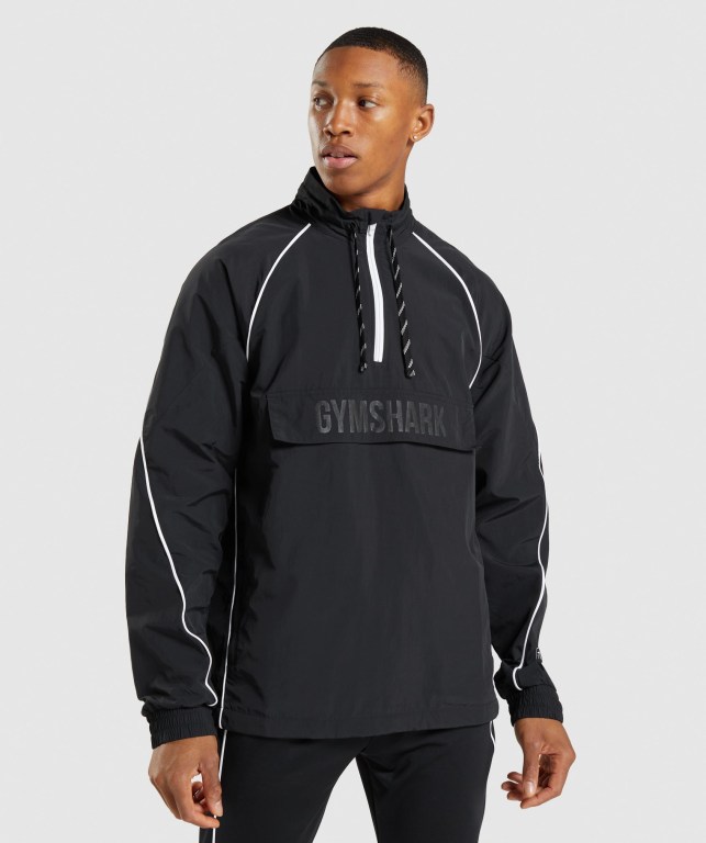 Chaquetas Gymshark Recess Ligeros Jacket Negras Blancas | rFEliqkzSOY