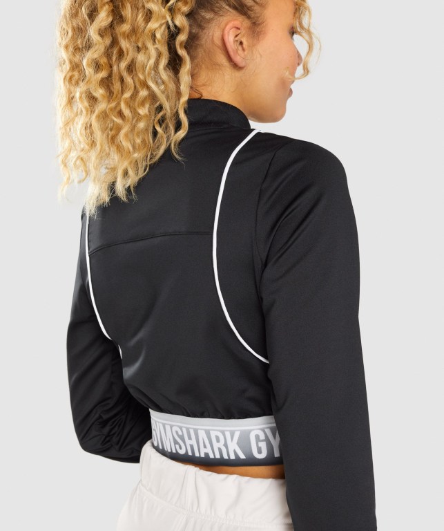 Chaquetas Gymshark Recess Pista Top Negras | RACTpRrt698