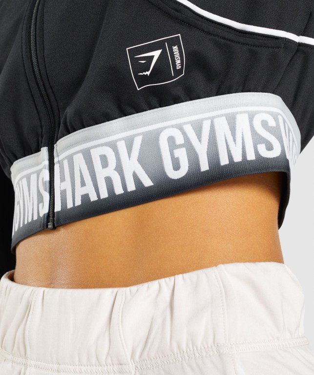 Chaquetas Gymshark Recess Pista Top Negras | RACTpRrt698