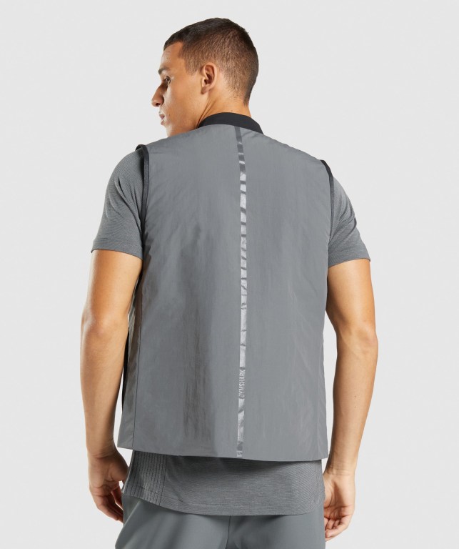 Chaquetas Gymshark Retake Reversible Vest Gris Negras | 7sjB4JL4yIY