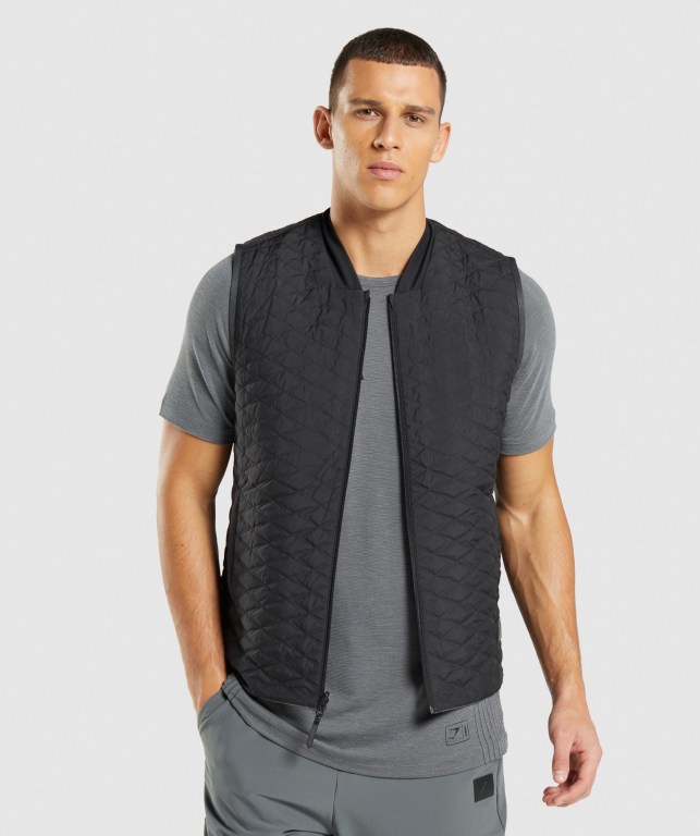 Chaquetas Gymshark Retake Reversible Vest Gris Negras | 7sjB4JL4yIY