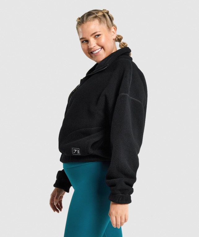 Chaquetas Gymshark Sherpa Jacket Negras | ZyriB16iIW3