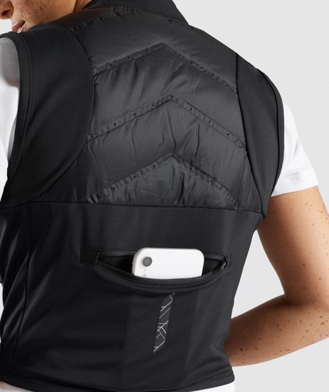 Chaquetas Gymshark Speed Gilet Negras | GsiUSot2qKg