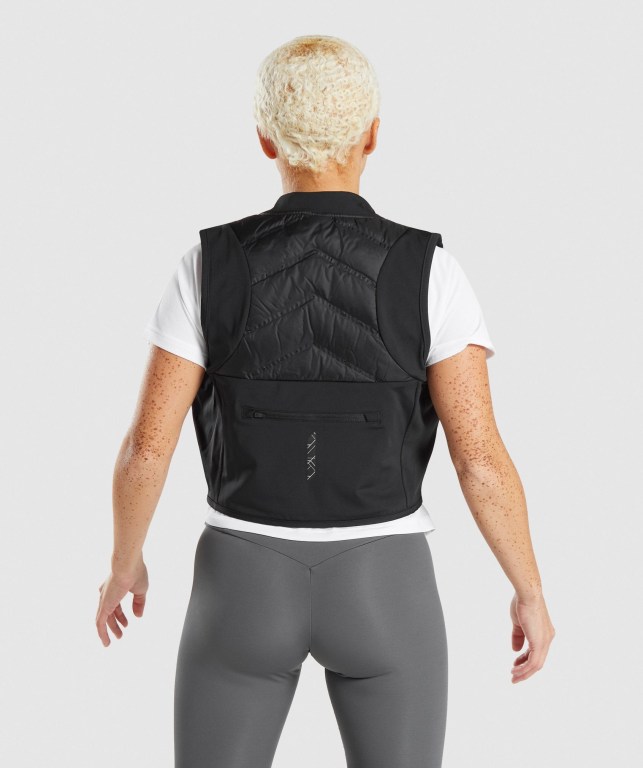 Chaquetas Gymshark Speed Gilet Negras | GsiUSot2qKg