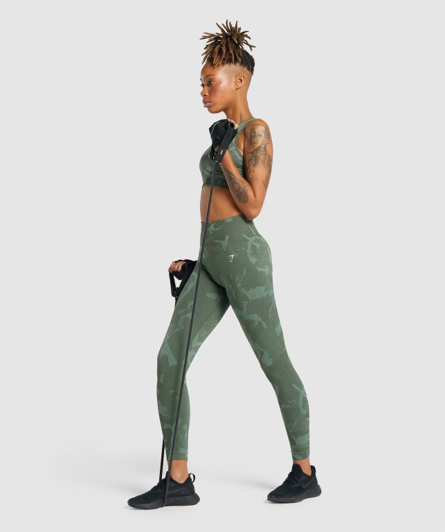 Leggins Gymshark Adapt Camo Seamless Verde | 2LBOpn3TUFb