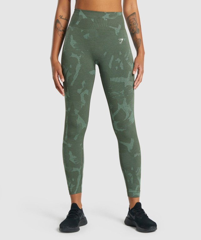 Leggins Gymshark Adapt Camo Seamless Verde | 2LBOpn3TUFb