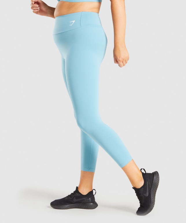 Leggins Gymshark Entrenamiento 7/8 Azules Claro | YufRoyD7ESE