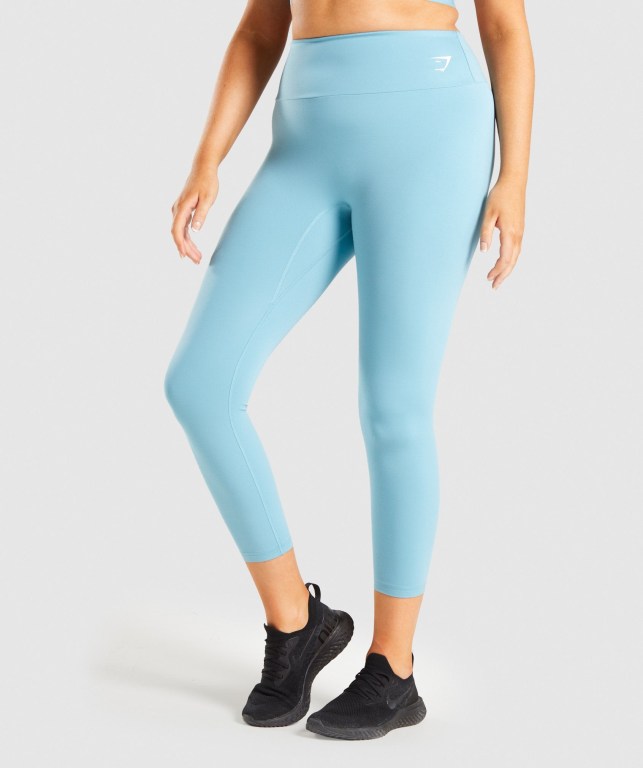 Leggins Gymshark Entrenamiento 7/8 Azules Claro | YufRoyD7ESE