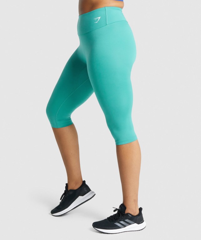 Leggins Gymshark Entrenamiento Cropped Turquesa | JoUFypf3mqc