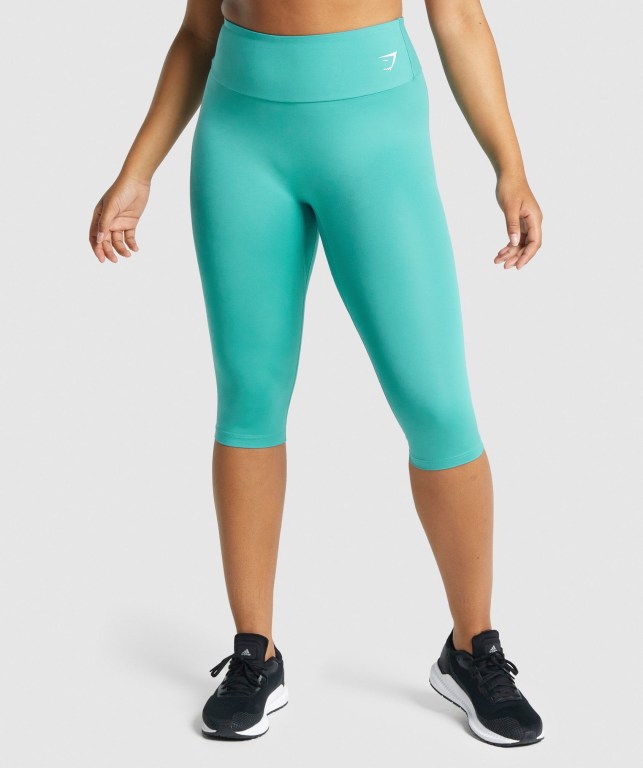 Leggins Gymshark Entrenamiento Cropped Turquesa | JoUFypf3mqc