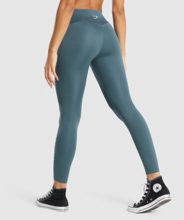 Leggins Gymshark Entrenamiento Graphic Turquesa | w5Z7woWlZ6P