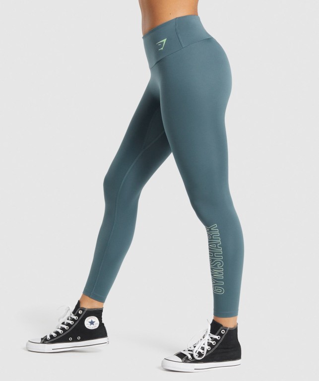 Leggins Gymshark Entrenamiento Graphic Turquesa | w5Z7woWlZ6P