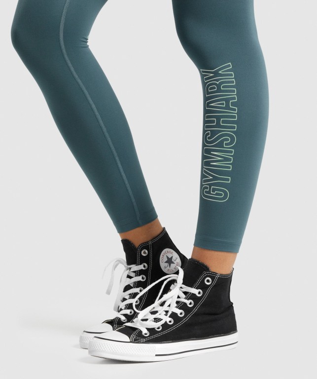 Leggins Gymshark Entrenamiento Graphic Turquesa | w5Z7woWlZ6P