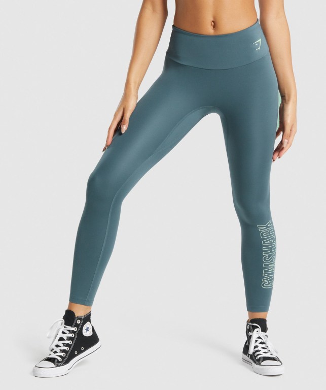 Leggins Gymshark Entrenamiento Graphic Turquesa | w5Z7woWlZ6P