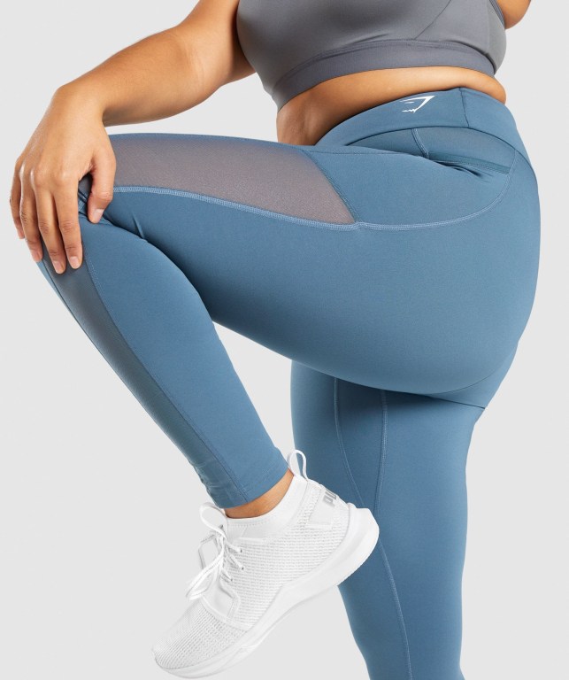 Leggins Gymshark Entrenamiento Mesh Pocket Turquesa | NJ1XsRr1xQe