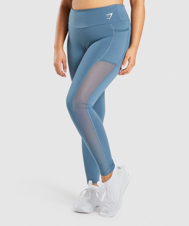 Leggins Gymshark Entrenamiento Mesh Pocket Turquesa | NJ1XsRr1xQe