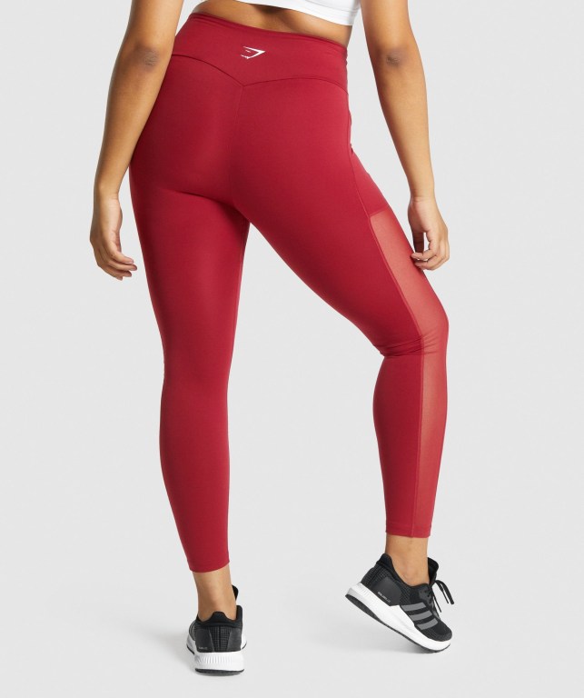 Leggins Gymshark Entrenamiento Mesh Pocket Burdeos | a1VyHLzUque