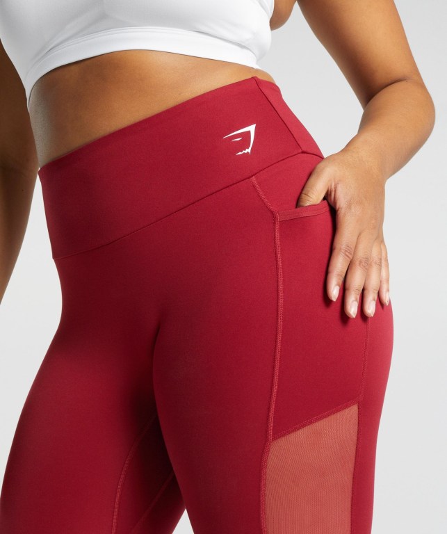 Leggins Gymshark Entrenamiento Mesh Pocket Burdeos | a1VyHLzUque