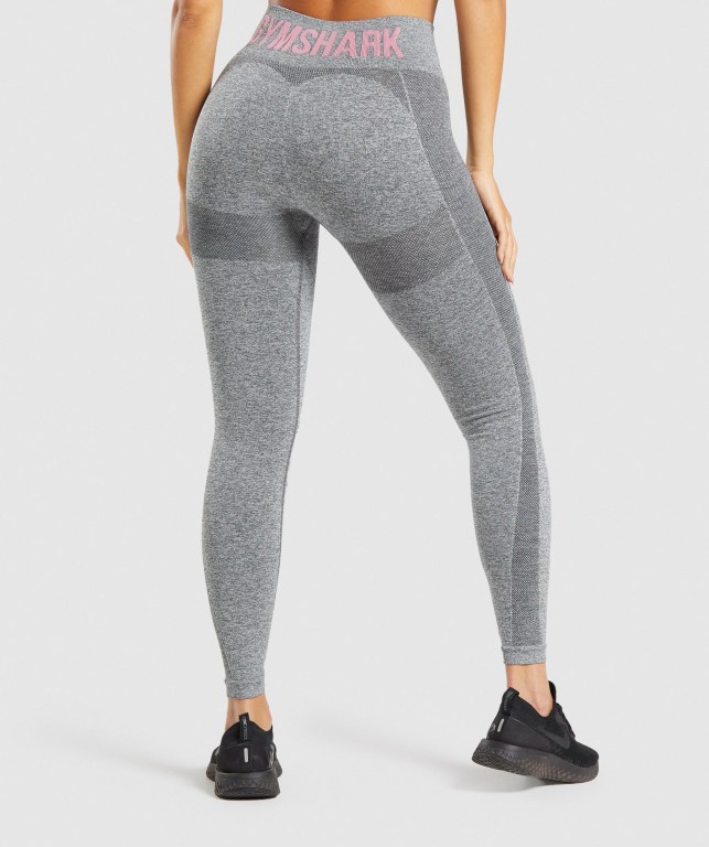 Leggins Gymshark Flex Gris Rosas | cvbFmTQ8tFN