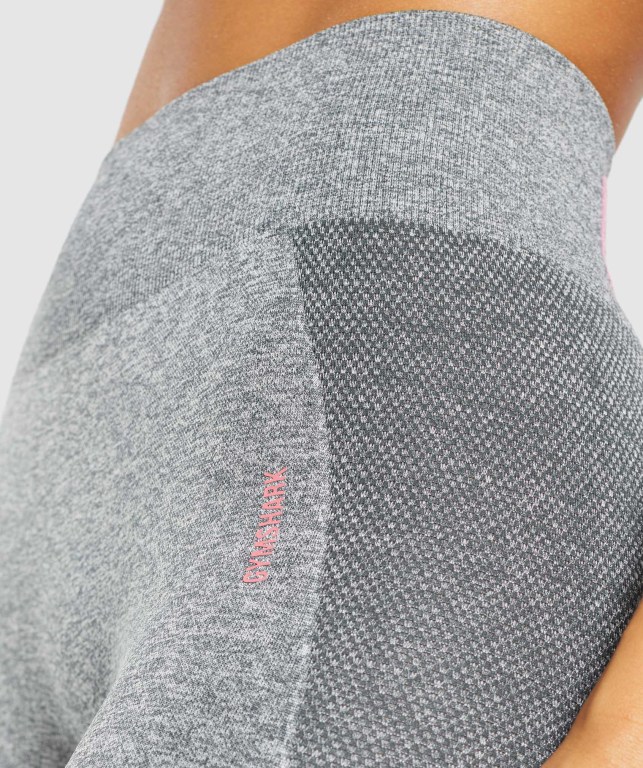 Leggins Gymshark Flex Gris Rosas | cvbFmTQ8tFN